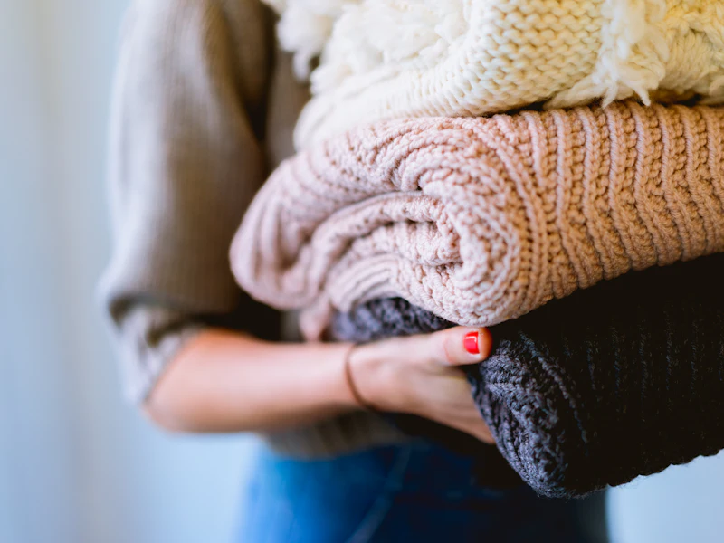 Stack of freshly folded linens and towels
